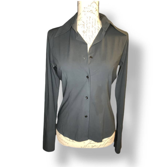 Sisley button down blk l/s top - Picture 2 of 9